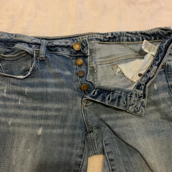 American Eagle Boy Jean Mid-Rise Medium Wash Size 10 Short - Picture 5 of 9